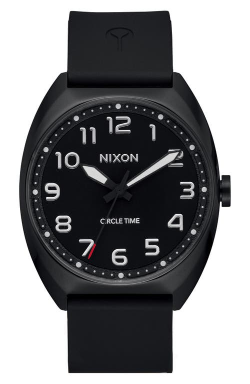Mullet Silicone Strap Watch in Black /Black