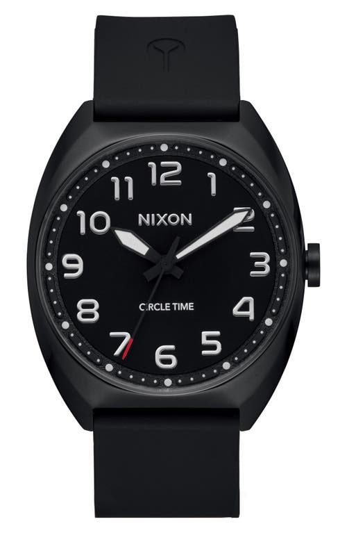 Shop Nixon Mullet Silicone Strap Watch In Black/black