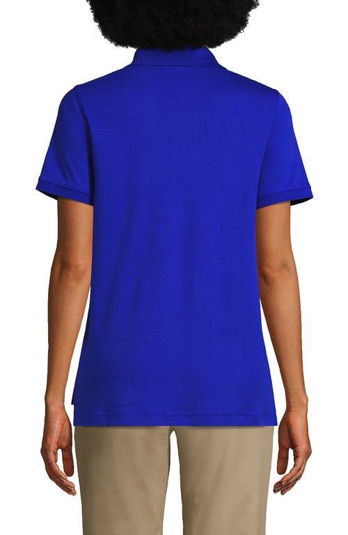 Lands' End School Uniform Short Sleeve Interlock Polo Shirt In Cobalt