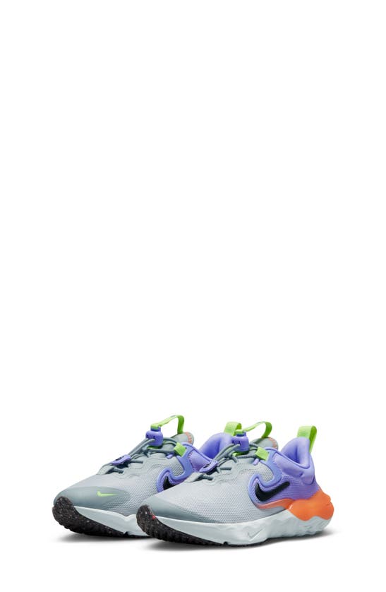Nike Kids' Run Flow Toggle Sneaker In Dust/ Black/ Purple Pulse