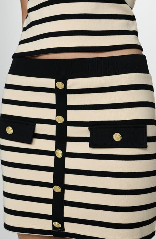 Shop Mango Knit Miniskirt In Ecru