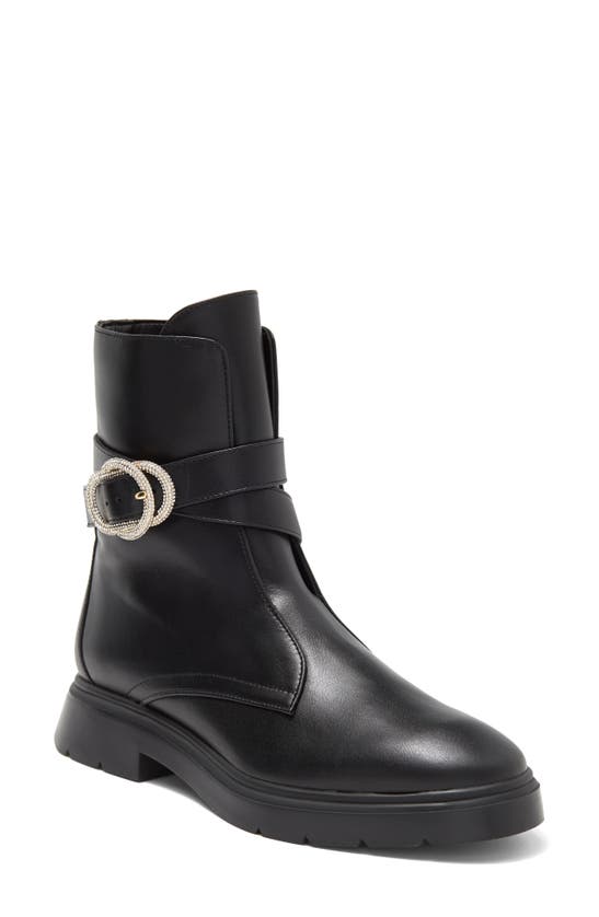 Stuart Weitzman Crystal Buckle Zip Bootie The Sw Outlet In Black
