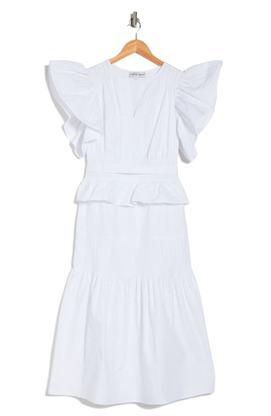 Shop Wishlist Tiered Ruffle Midi Dress In White