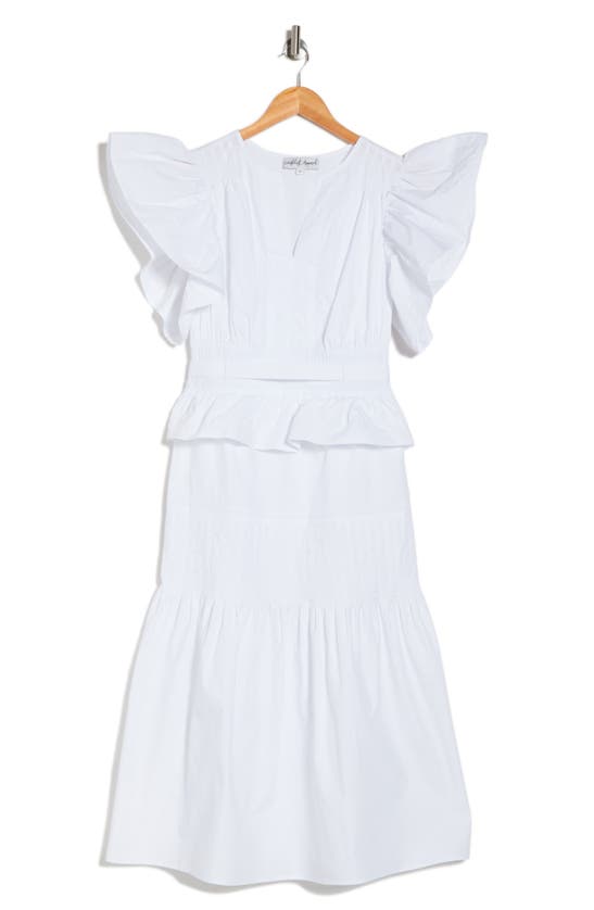WISHLIST WISHLIST TIERED RUFFLE MIDI DRESS