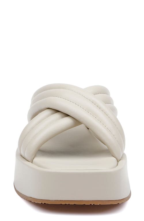 Dee Ocleppo Sicily Crisscross Leather Flatform Sandals In Chalk