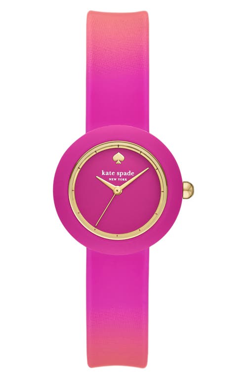 Kate Spade New York Mini Park Row Silicone Strap Watch, 28mm In Pink