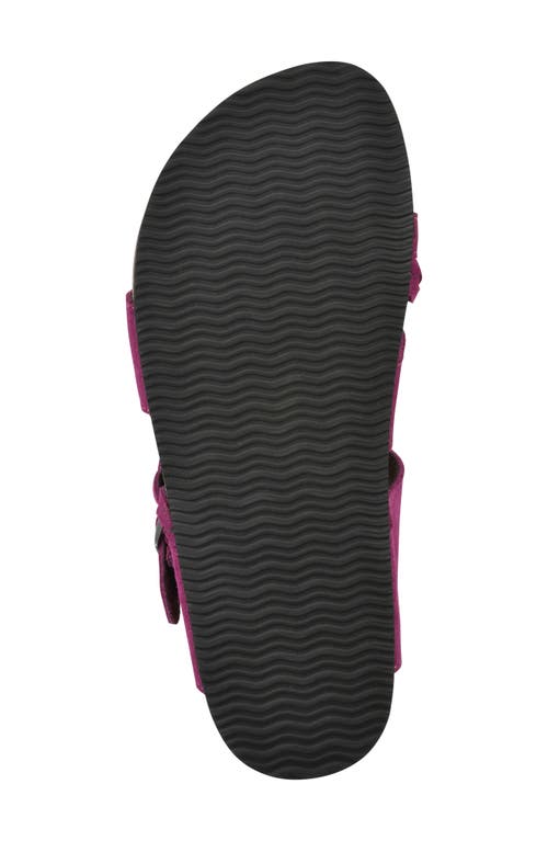 White Mountain Footwear Hazy Leather Footbed Sandal In Purple Rain/suede