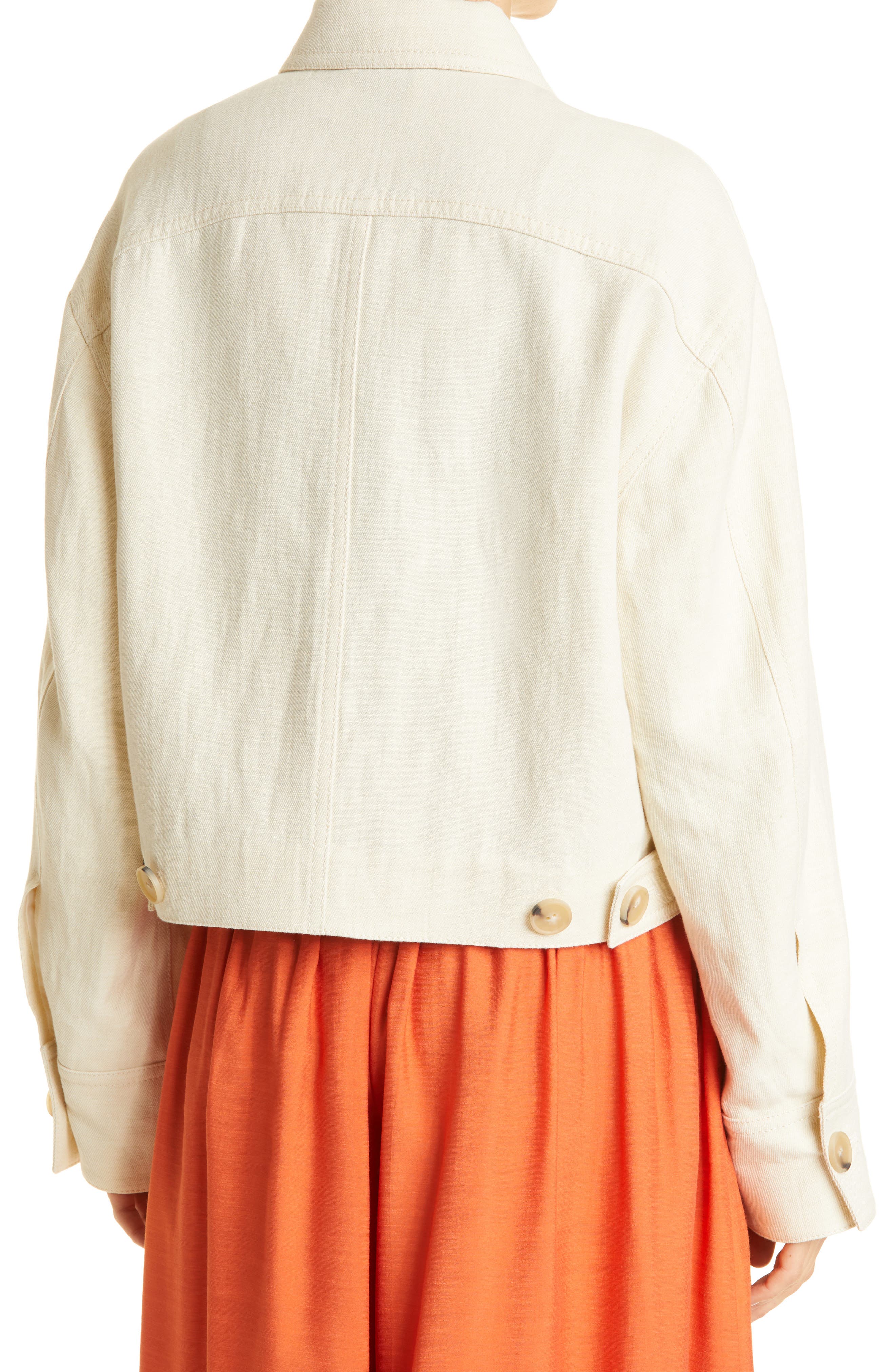 Vince Crop Organic Cotton & Linen Twill Jacket Nordstromrack