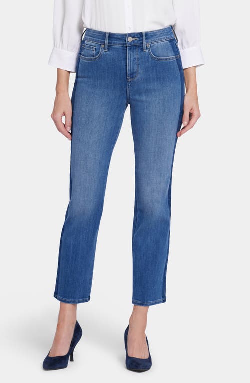 NYDJ Marilyn Side Stripe High Waist Ankle Straight Leg Jeans in Azure Wave at Nordstrom, Size 12P