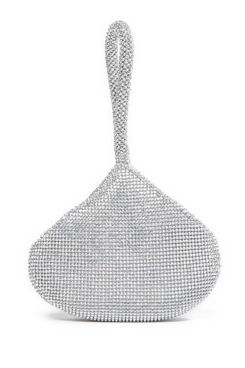 Jessica Mcclintock Staci Beaded Mesh Wristlet In 42n-silver