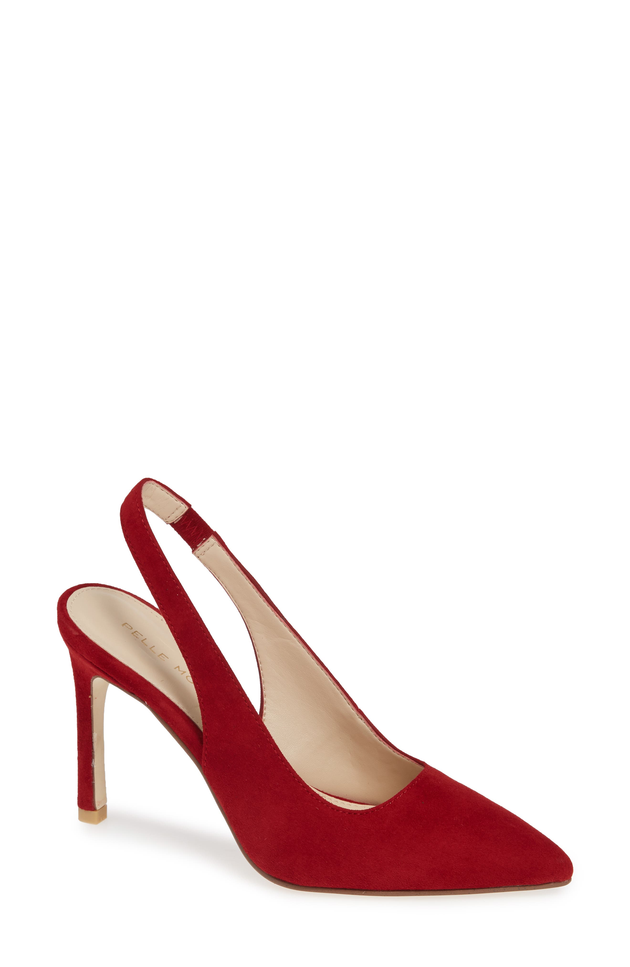 Pelle Moda Ivory Slingback Pump- Red