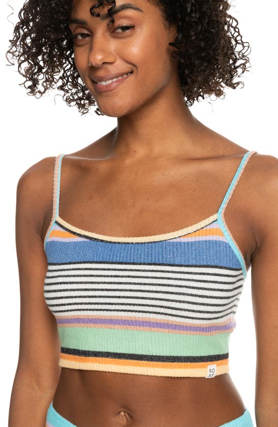 ROXY ROXY BEST TIME OF DAY STRIPE RIB CROP TANK 