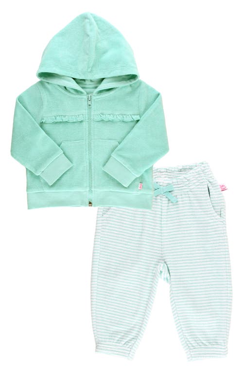 RuffleButts Terry Hoodie & Joggers Set in Blue