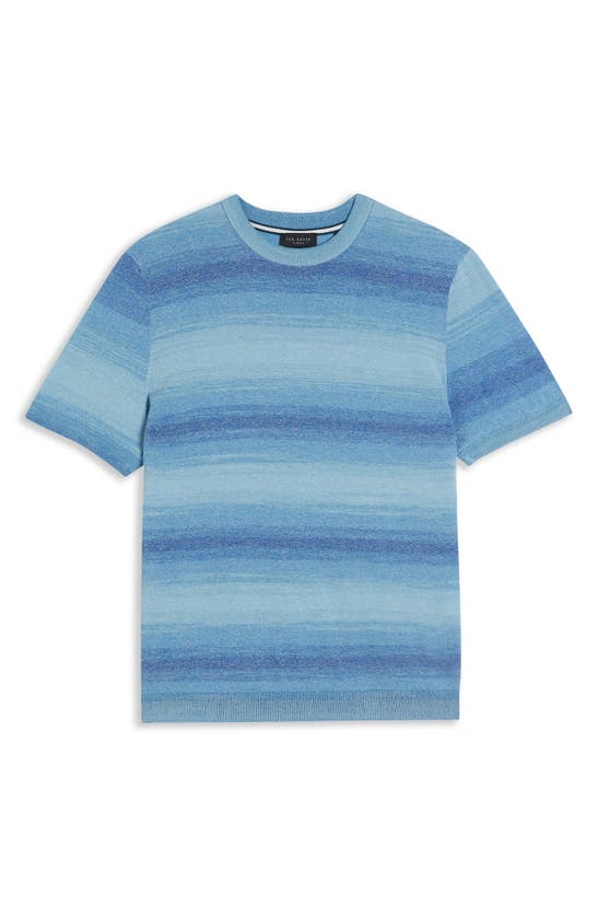 Shop Ted Baker London Ombré Knit T-shirt In Dark Blue