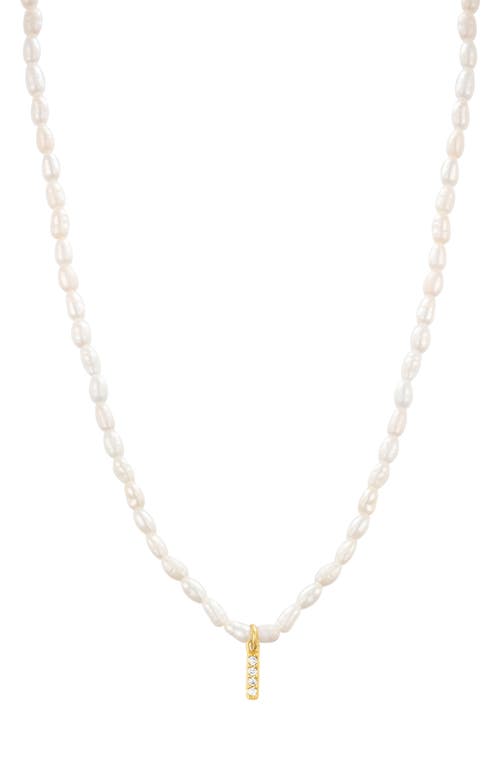 ST. MORAN ST. MORAN INITIAL FRESHWATER PEARL BEADED NECKLACE 