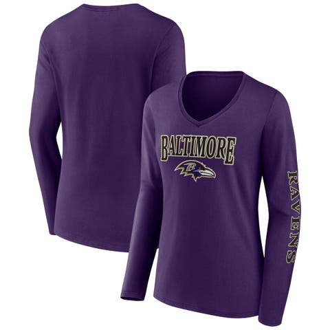 Women's Minnesota Vikings NFL Pro Line by Fanatics Branded Purple/Black  Spirit Jersey Long Sleeve T