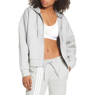 Adidas Must Haves 3-Stripes Zip Hoodie, Grey