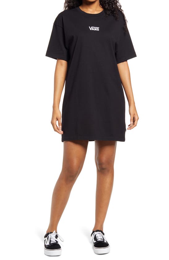 VANS CENTER VEE COTTON T-SHIRT DRESS,VN0A4RU2BLK