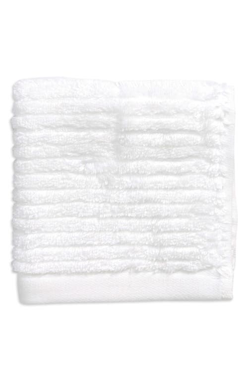 Nordstrom Hydro Ribbed Organic Cotton Blend Washcloth in White