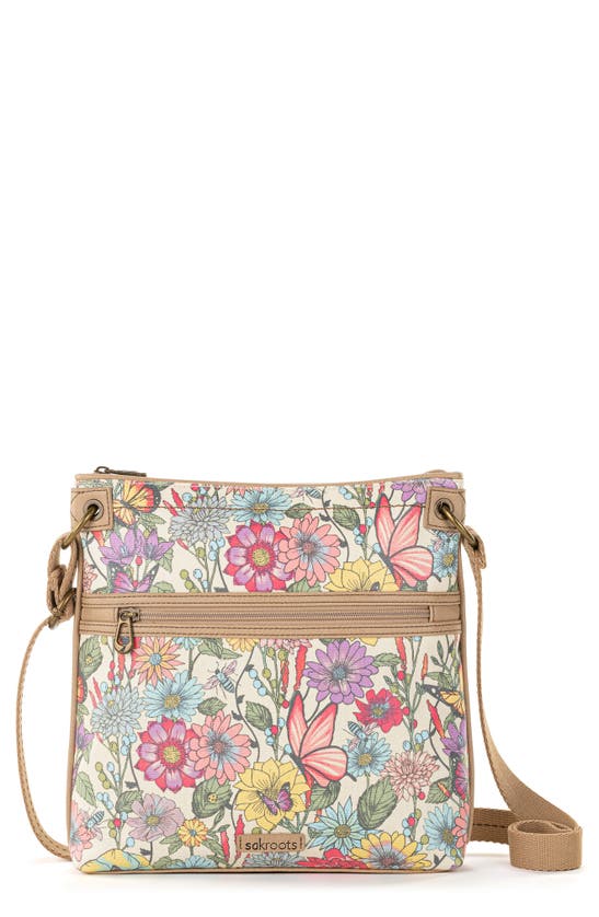 Sakroots Artist Circle Crossbody Bag In Pinkberry In Bloom