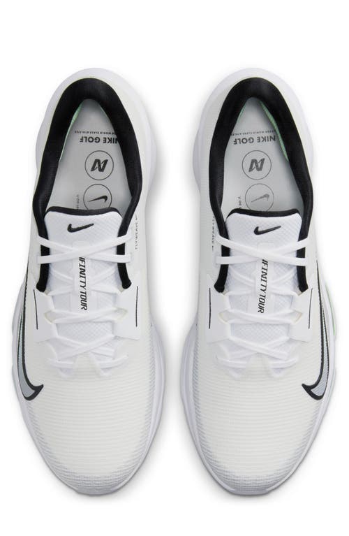 Shop Nike Air Zoom Waterproof Infinity Tour Golf Shoe In White/black/green