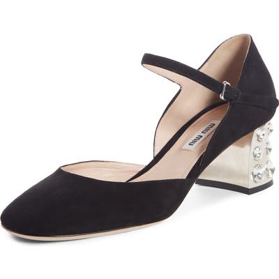 Miu Miu Embellished Mary Jane Pump