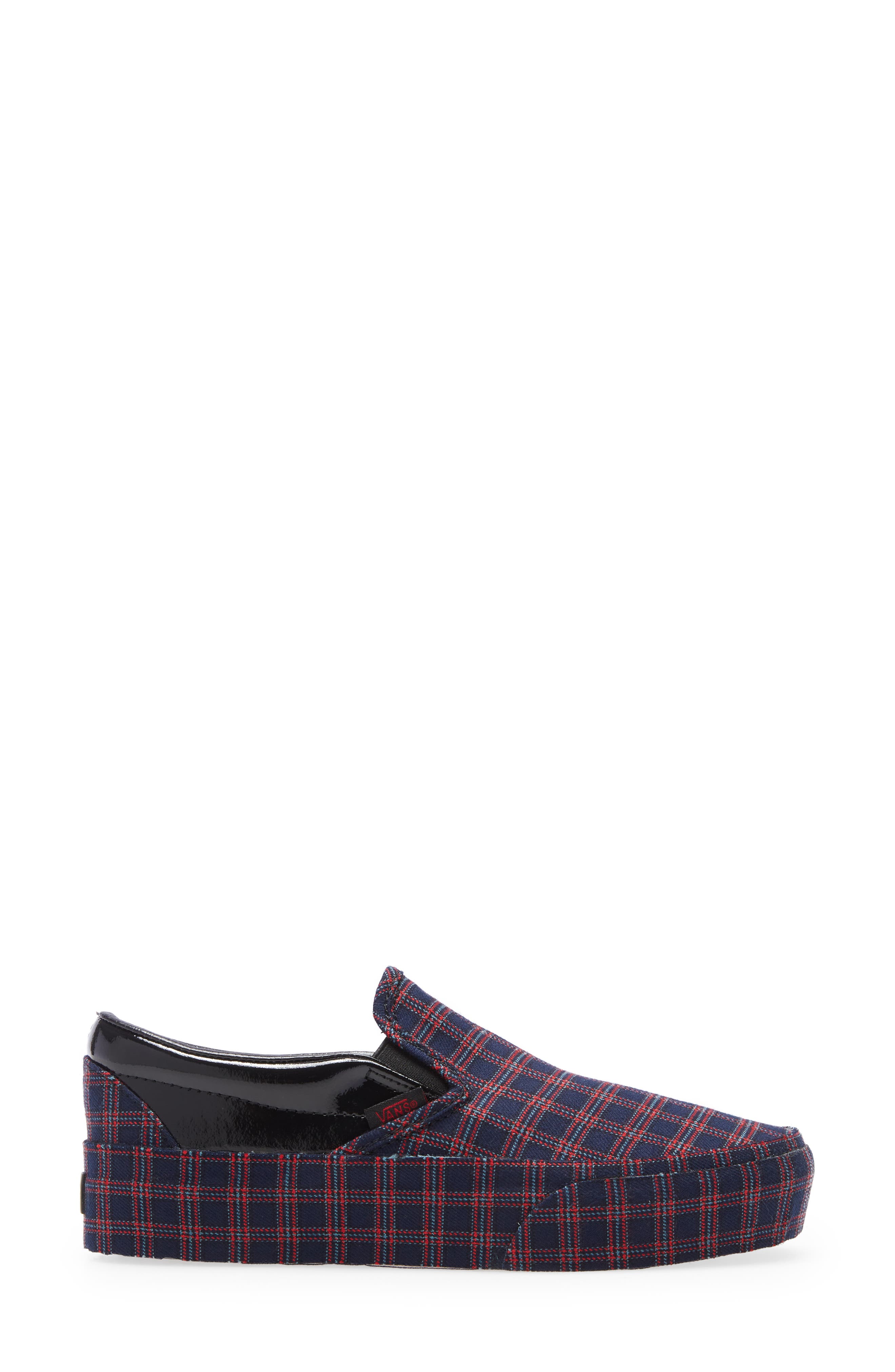 tartan vans slip on