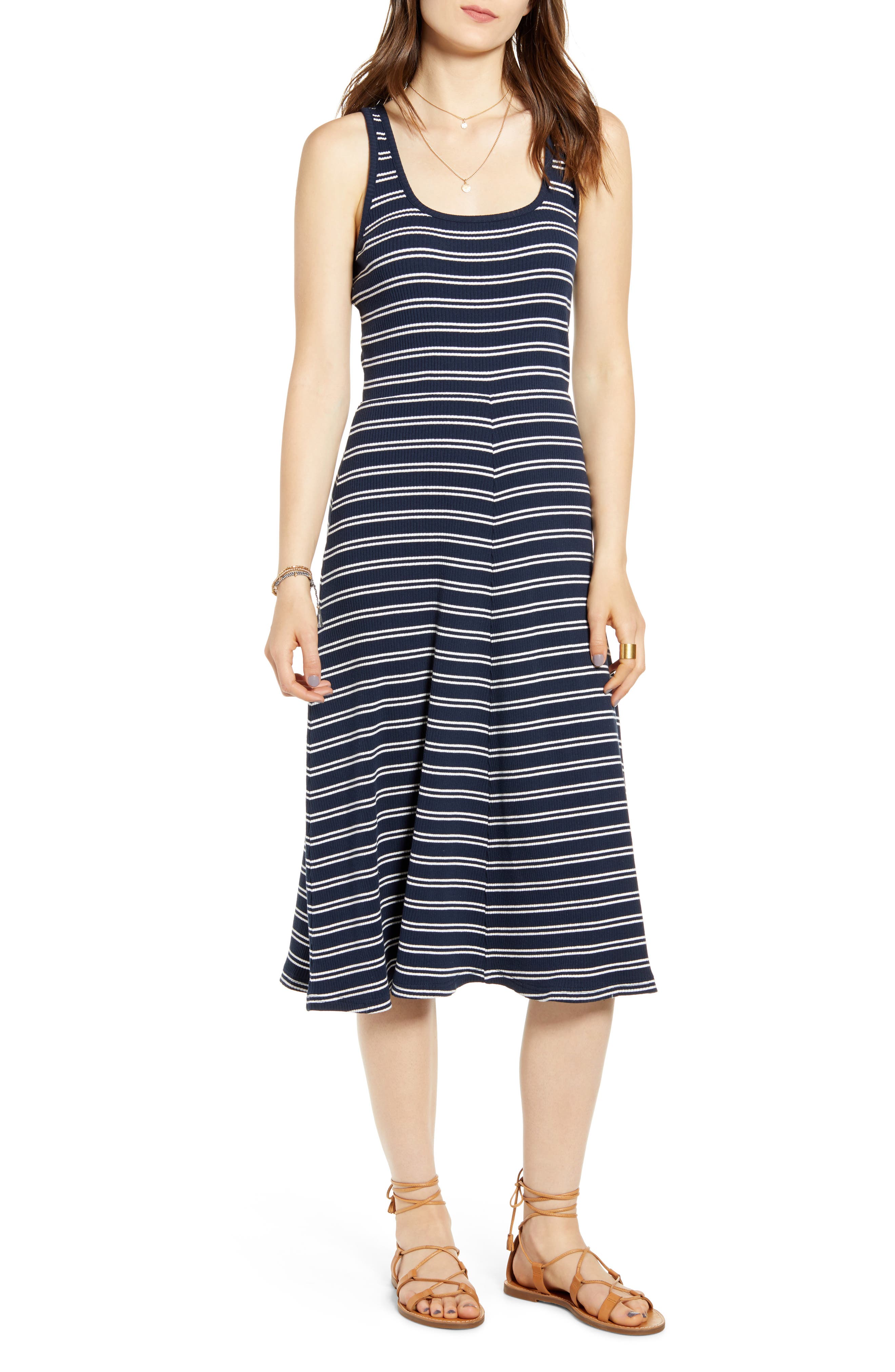 Treasure & Bond Stripe Tank Midi Dress, Blue