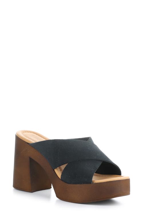 Bos. & Co. Wilma Crisscross Platform Sandal in Black Suede
