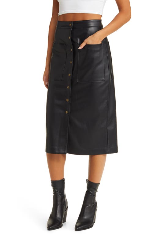 BLANKNYC Patch Pocket Faux Leather Skirt in City Bound