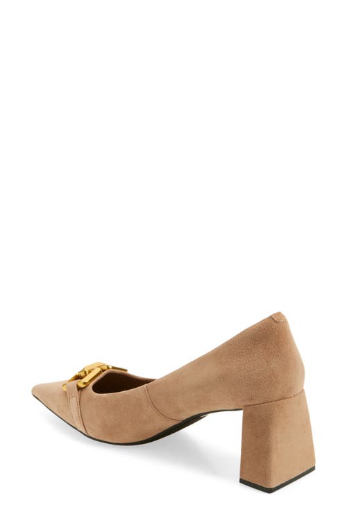 Shop Jeffrey Campbell Lasting Pointed Toe Pump In Dark Tan Suede Bronze