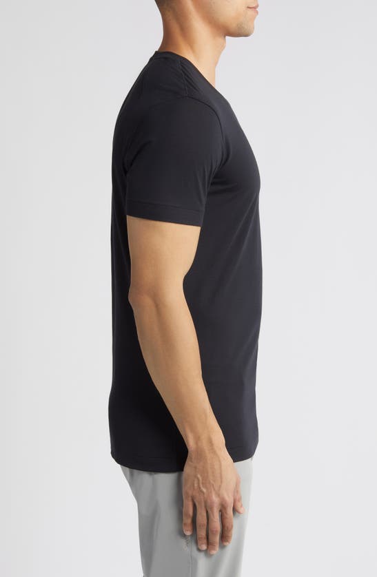 Mizzen + Main Knox Solid Black Performance T-shirt In Black