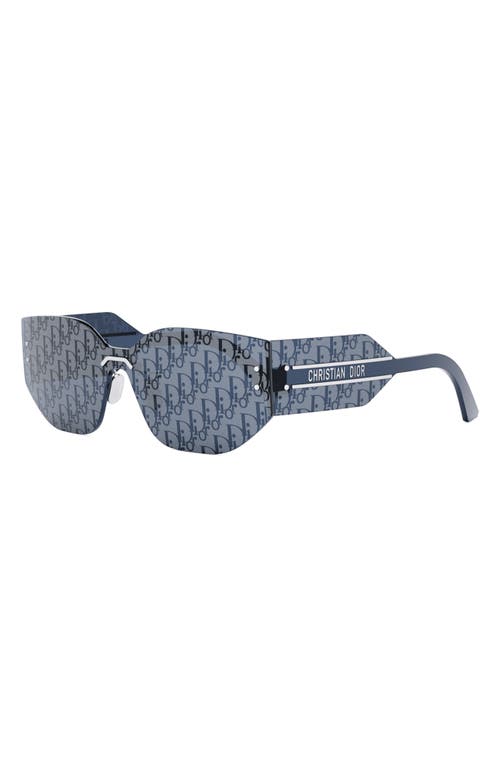 Shop Dior 'club M6u Shield Sunglasses In Shiny Palladium/smoke Mirror