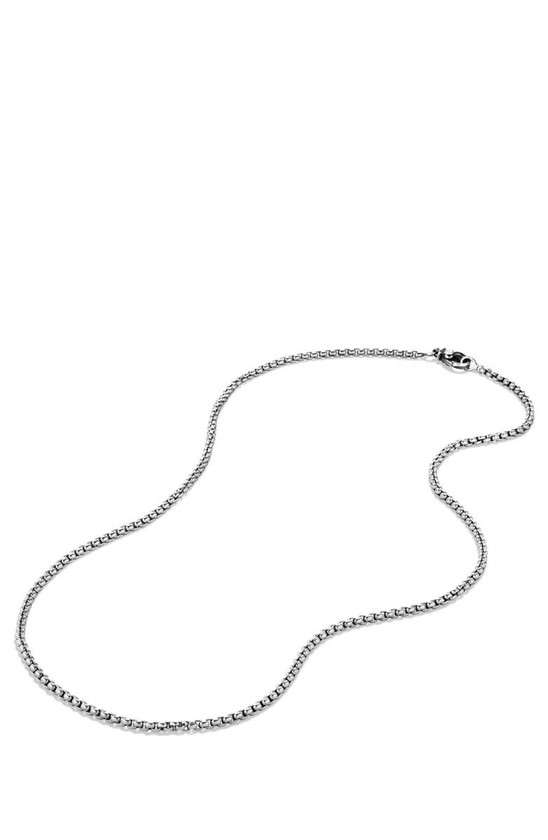 David Yurman Men's Box Chain Necklace in Grey Titanium, 2.7mm, Alternate, color, Titanium/ Silver