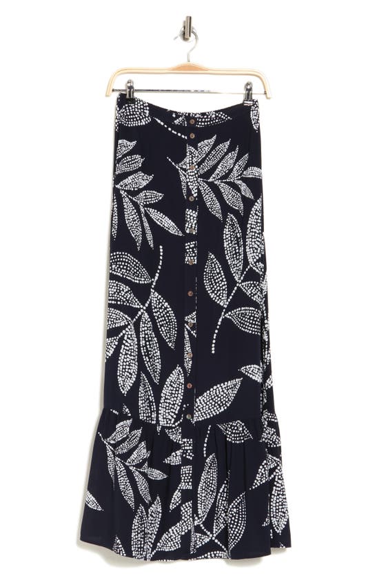 Dr2 By Daniel Rainn Paisley Button Front Maxi Skirt In Ink