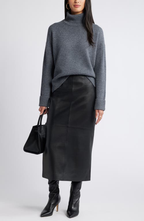 Shop Nordstrom Wool & Cashmere Turtleneck Sweater In Grey Dark Heather