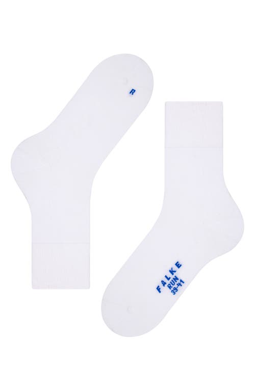 Falke Gender Inclusive Run Crew Socks in White 