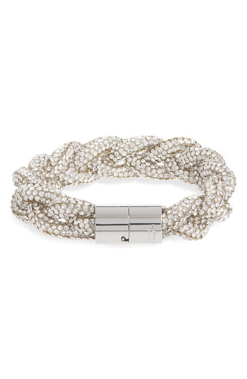 Isabel Marant Yua Crystal Braid Bracelet In Transparent/silver