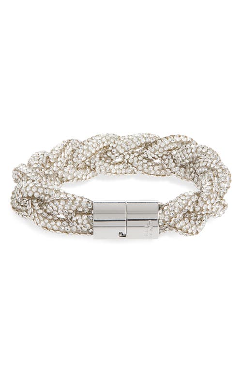 Shop Isabel Marant Yua Crystal Braid Bracelet In Transparent/silver