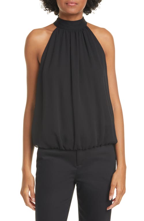 Alice + Olivia Maris Halter Style Top Black at Nordstrom,