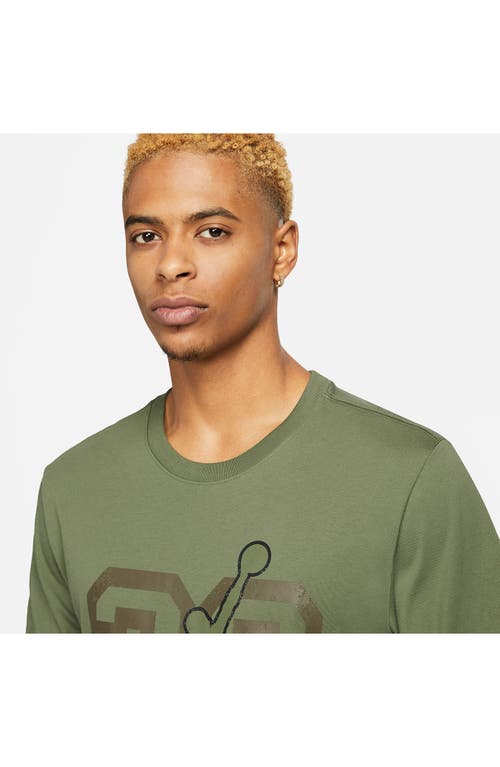 Shop Jordan Flight Essentials Graphic T-shirt In Sky J Lt Olive/off Noir