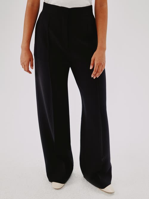 Another Tomorrow Doppio Wide Leg Pant In Black