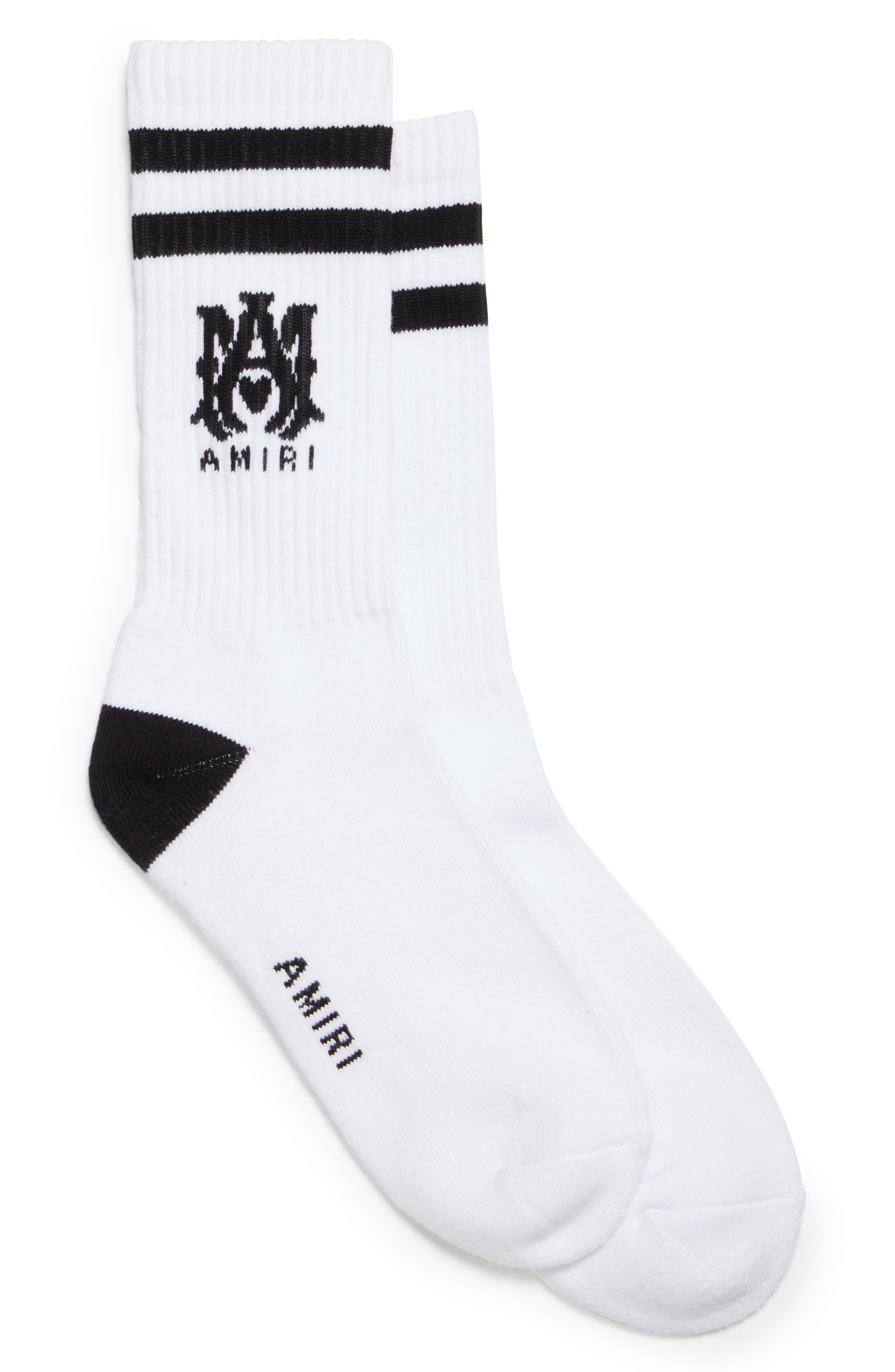 AMIRI M.A. Logo Crew Socks in Black at Nordstrom, Size 12-13 Us