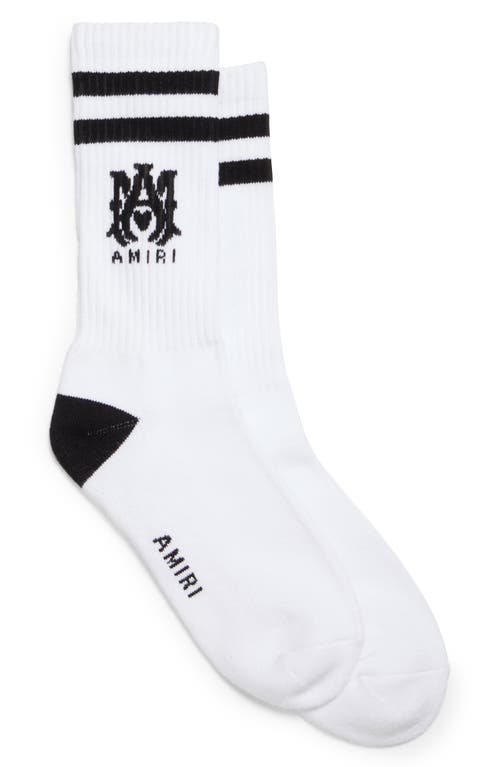 M. A. Logo Crew Socks in Black/white