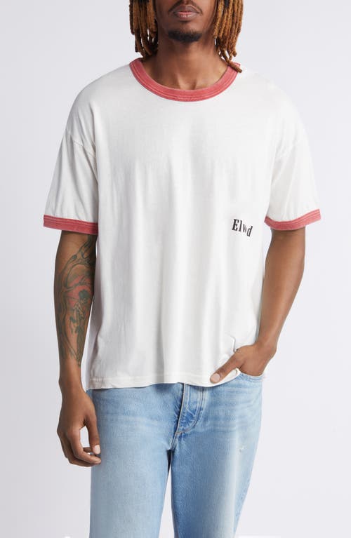 Shop Elwood Ringer Graphic T-shirt In Pearl/fire