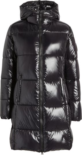 Save The Duck Ines Water Repellent Hooded Quilted Longline Coat