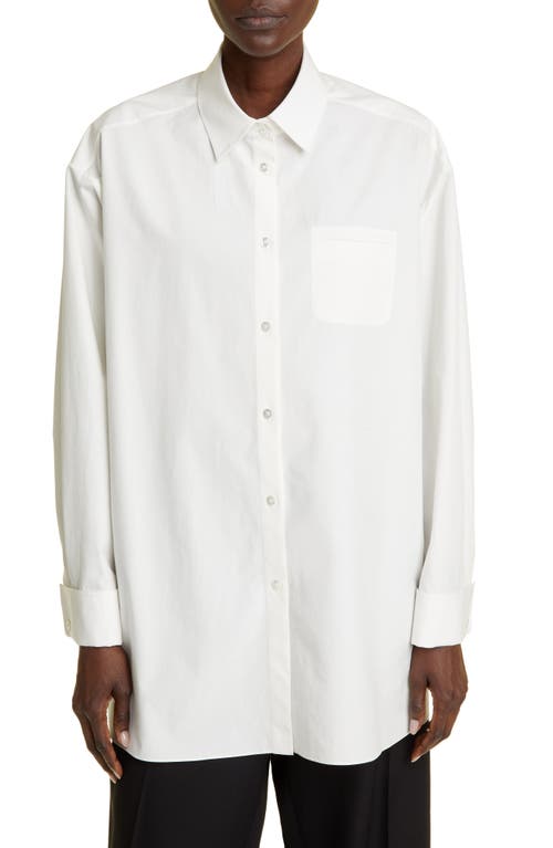 The Row Moon Relaxed Fit Cotton Button-Up Shirt Shell at Nordstrom,