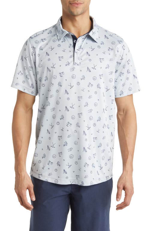 Swannies Chubbs Doodle Print Golf Polo Fog-Navy at Nordstrom,