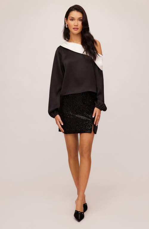Fifteen Twenty Lola Sequin Velvet Miniskirt In Black