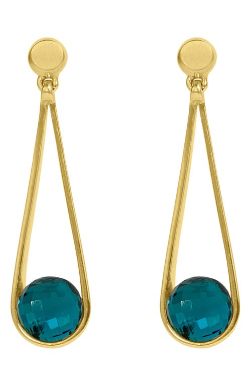 Shop Dean Davidson Mini Ipanema Tourmaline Drop Earrings In Electric Blue/gold